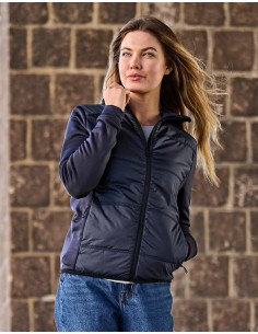 T-9113-Womens Hybrid-Stretch Hooded Jacket 2